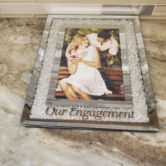 Our Engagement Rhinestones Picture Frame 5x7 - Picture 1 of 8